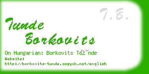 tunde borkovits business card